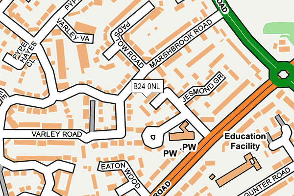 B24 0NL map - OS OpenMap – Local (Ordnance Survey)