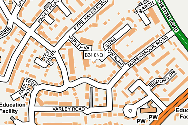 B24 0NQ map - OS OpenMap – Local (Ordnance Survey)