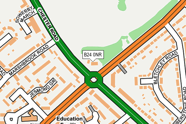 B24 0NR map - OS OpenMap – Local (Ordnance Survey)
