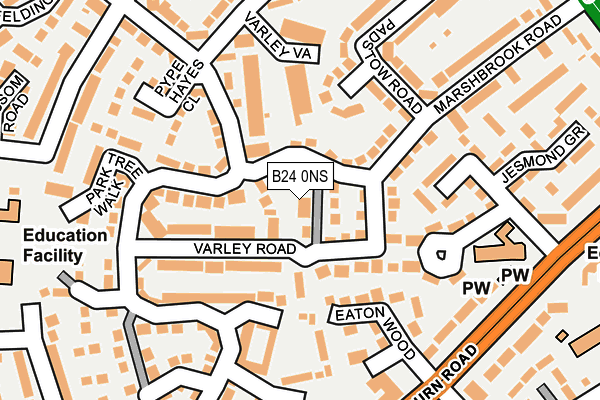 B24 0NS map - OS OpenMap – Local (Ordnance Survey)