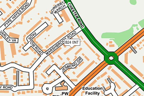B24 0NT map - OS OpenMap – Local (Ordnance Survey)