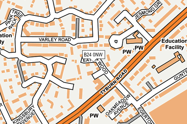 B24 0NW map - OS OpenMap – Local (Ordnance Survey)