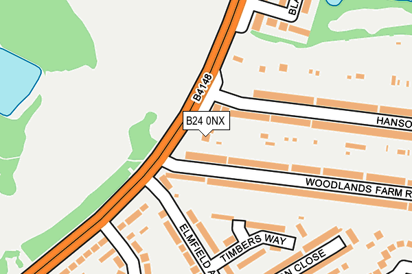 B24 0NX map - OS OpenMap – Local (Ordnance Survey)