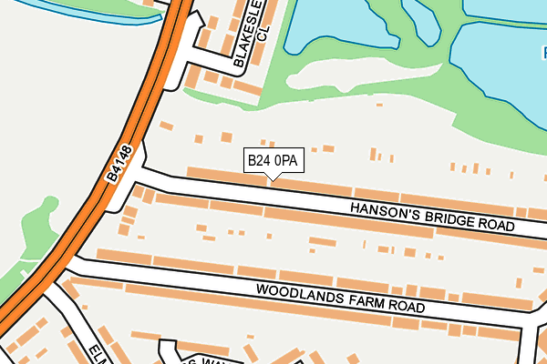 B24 0PA map - OS OpenMap – Local (Ordnance Survey)