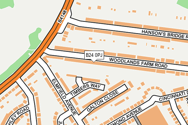 B24 0PJ map - OS OpenMap – Local (Ordnance Survey)