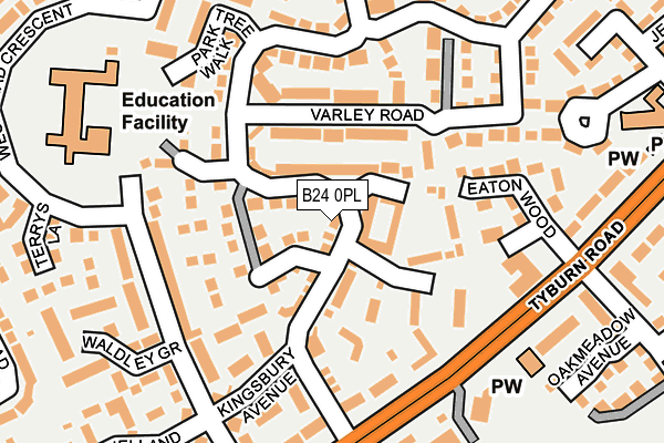 B24 0PL map - OS OpenMap – Local (Ordnance Survey)