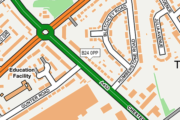 B24 0PP map - OS OpenMap – Local (Ordnance Survey)