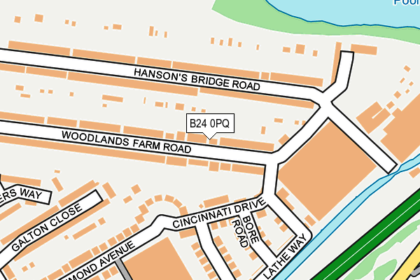 B24 0PQ map - OS OpenMap – Local (Ordnance Survey)