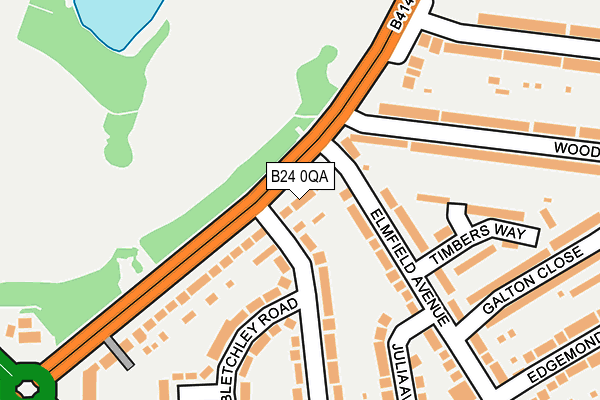 B24 0QA map - OS OpenMap – Local (Ordnance Survey)