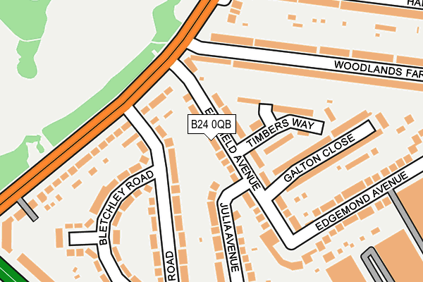 B24 0QB map - OS OpenMap – Local (Ordnance Survey)
