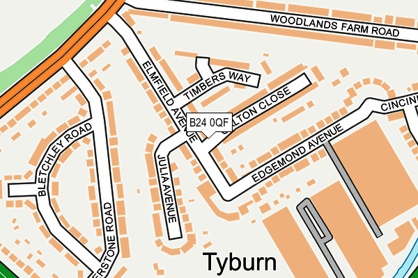 B24 0QF map - OS OpenMap – Local (Ordnance Survey)