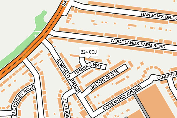 B24 0QJ map - OS OpenMap – Local (Ordnance Survey)