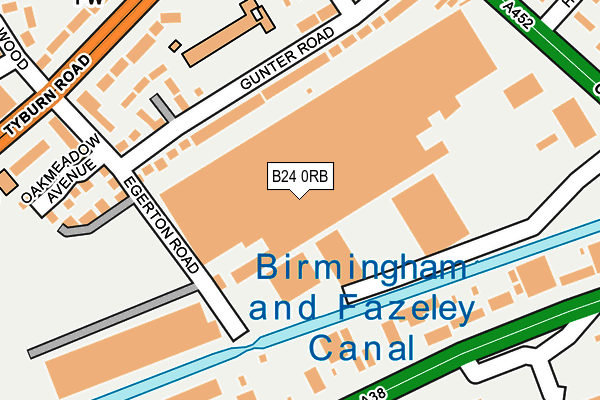 B24 0RB map - OS OpenMap – Local (Ordnance Survey)