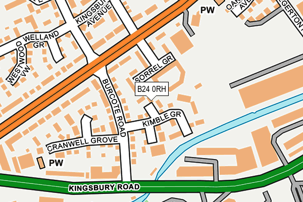 B24 0RH map - OS OpenMap – Local (Ordnance Survey)