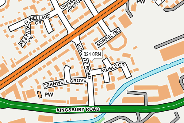 B24 0RN map - OS OpenMap – Local (Ordnance Survey)