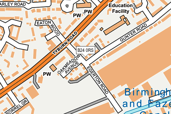 B24 0RS map - OS OpenMap – Local (Ordnance Survey)