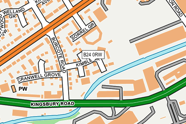 B24 0RW map - OS OpenMap – Local (Ordnance Survey)