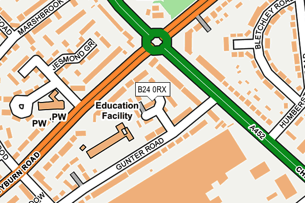 B24 0RX map - OS OpenMap – Local (Ordnance Survey)