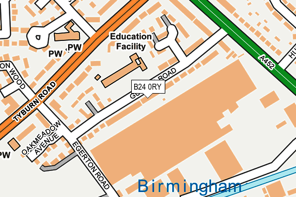 B24 0RY map - OS OpenMap – Local (Ordnance Survey)