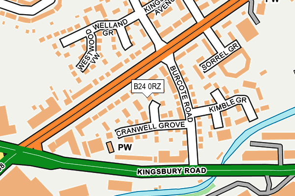 B24 0RZ map - OS OpenMap – Local (Ordnance Survey)