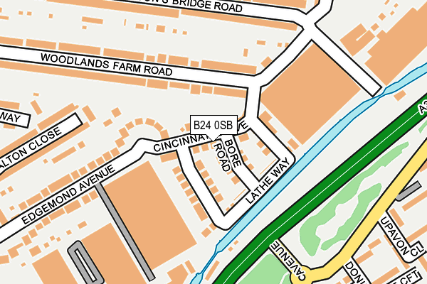 B24 0SB map - OS OpenMap – Local (Ordnance Survey)
