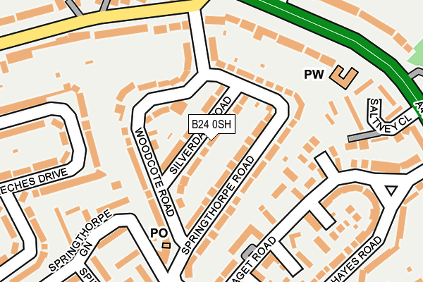 B24 0SH map - OS OpenMap – Local (Ordnance Survey)