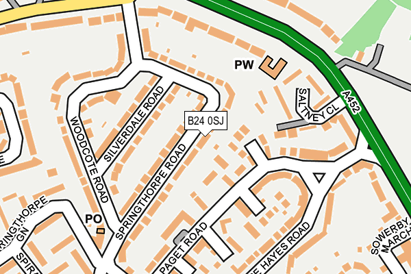 B24 0SJ map - OS OpenMap – Local (Ordnance Survey)