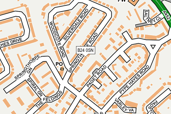 B24 0SN map - OS OpenMap – Local (Ordnance Survey)