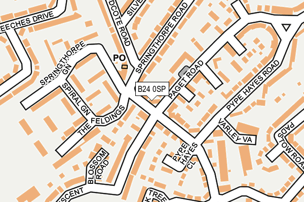 B24 0SP map - OS OpenMap – Local (Ordnance Survey)