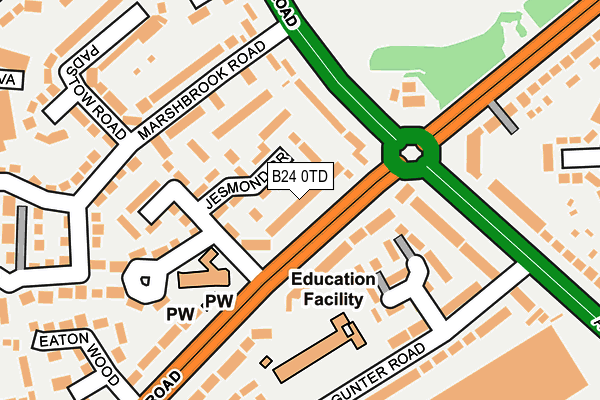 B24 0TD map - OS OpenMap – Local (Ordnance Survey)
