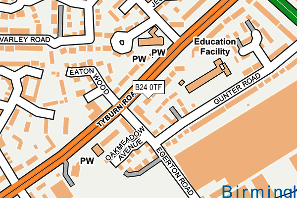 B24 0TF map - OS OpenMap – Local (Ordnance Survey)