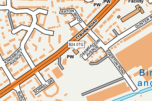 B24 0TG map - OS OpenMap – Local (Ordnance Survey)