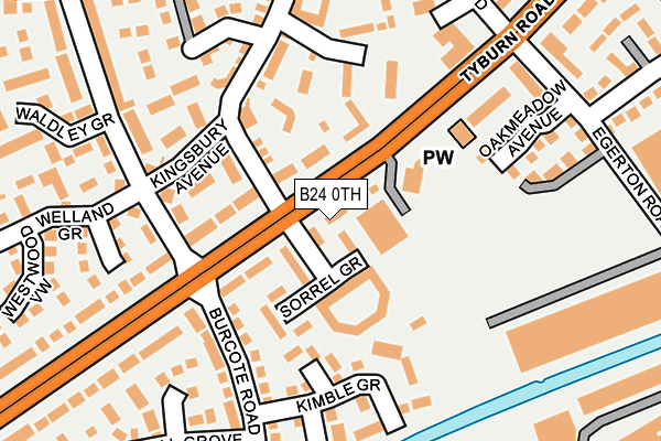 B24 0TH map - OS OpenMap – Local (Ordnance Survey)