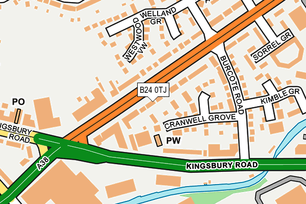 B24 0TJ map - OS OpenMap – Local (Ordnance Survey)