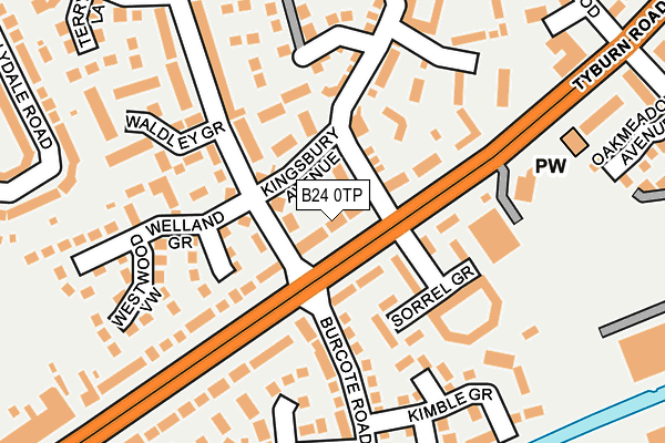 B24 0TP map - OS OpenMap – Local (Ordnance Survey)