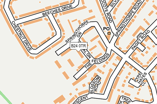 B24 0TR map - OS OpenMap – Local (Ordnance Survey)