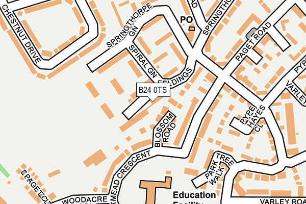 B24 0TS map - OS OpenMap – Local (Ordnance Survey)