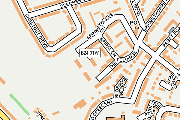 B24 0TW map - OS OpenMap – Local (Ordnance Survey)