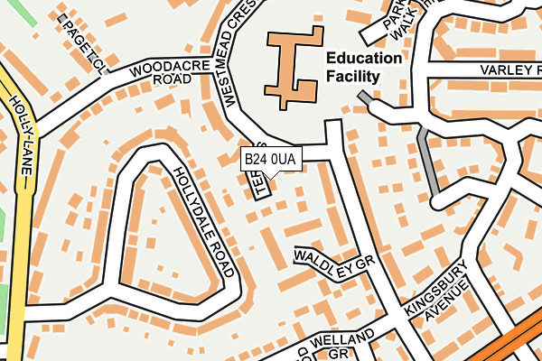 B24 0UA map - OS OpenMap – Local (Ordnance Survey)