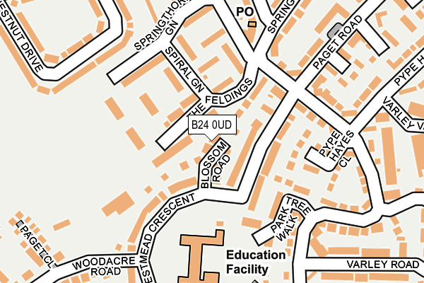 B24 0UD map - OS OpenMap – Local (Ordnance Survey)