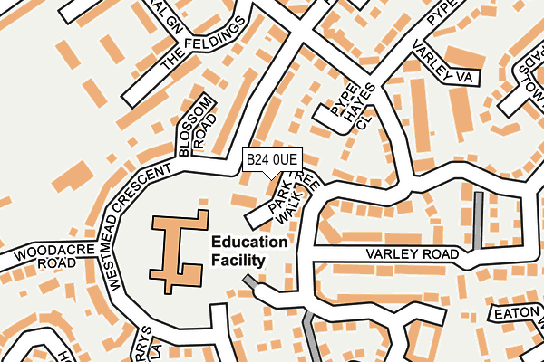 B24 0UE map - OS OpenMap – Local (Ordnance Survey)