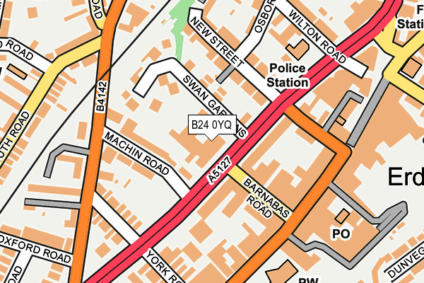 B24 0YQ map - OS OpenMap – Local (Ordnance Survey)