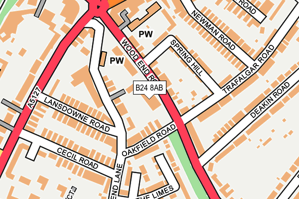 B24 8AB map - OS OpenMap – Local (Ordnance Survey)