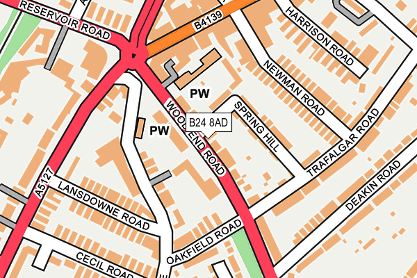 B24 8AD map - OS OpenMap – Local (Ordnance Survey)