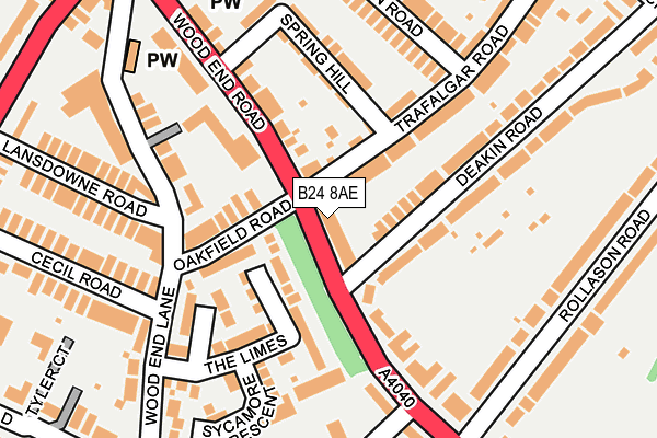 B24 8AE map - OS OpenMap – Local (Ordnance Survey)