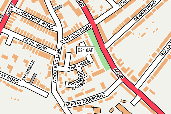 B24 8AF map - OS OpenMap – Local (Ordnance Survey)