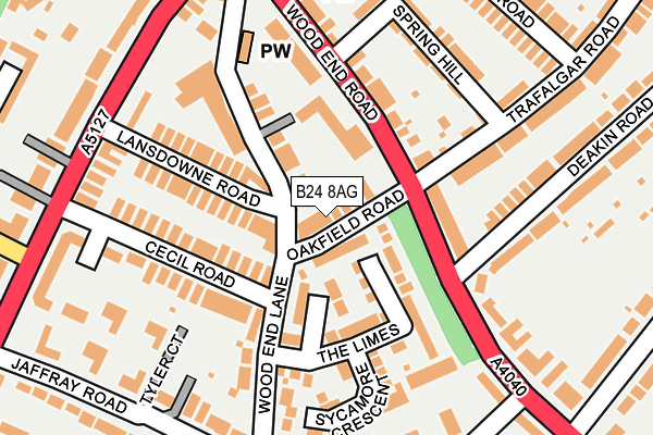 B24 8AG map - OS OpenMap – Local (Ordnance Survey)