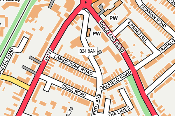 B24 8AN map - OS OpenMap – Local (Ordnance Survey)