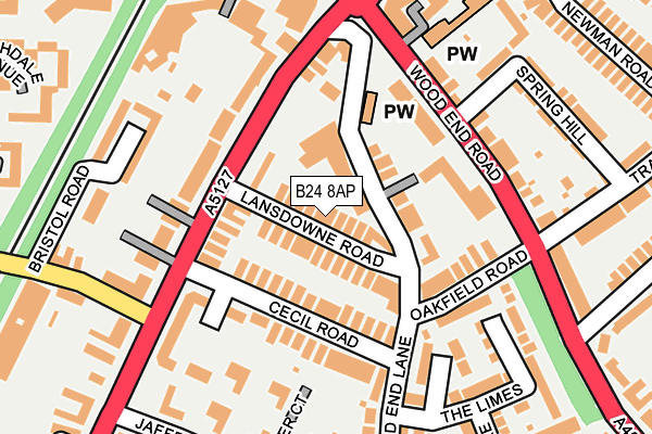 B24 8AP map - OS OpenMap – Local (Ordnance Survey)