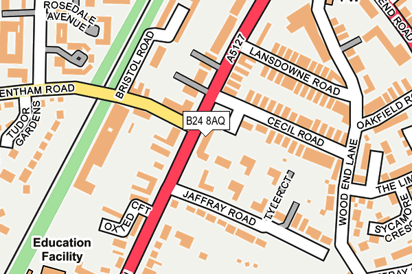B24 8AQ map - OS OpenMap – Local (Ordnance Survey)